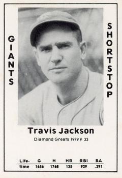 1979 TCMA Diamond Greats #33 Travis Jackson Front