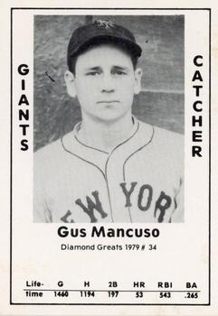 1979 TCMA Diamond Greats #34 Gus Mancuso Front