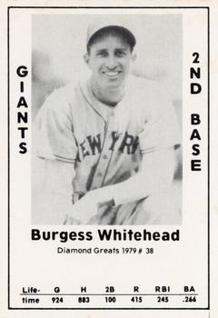1979 TCMA Diamond Greats #38 Burgess Whitehead Front