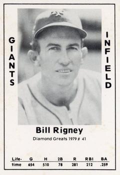 1979 TCMA Diamond Greats #41 Bill Rigney Front