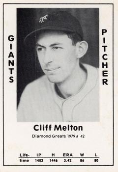 1979 TCMA Diamond Greats #42 Cliff Melton Front
