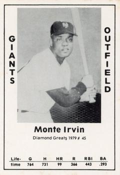 1979 TCMA Diamond Greats #45 Monte Irvin Front