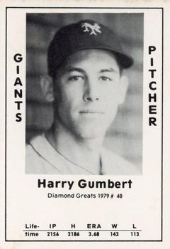 1979 TCMA Diamond Greats #48 Harry Gumbert Front