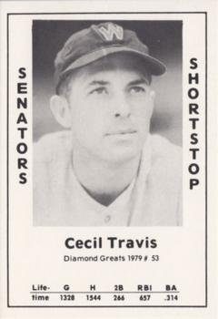 1979 TCMA Diamond Greats #53 Cecil Travis Front
