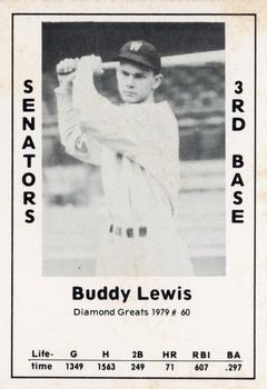 1979 TCMA Diamond Greats #60 Buddy Lewis Front