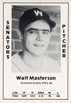 1979 TCMA Diamond Greats #68 Walt Masterson Front