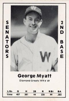 1979 TCMA Diamond Greats #69 George Myatt Front
