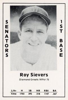 1979 TCMA Diamond Greats #75 Roy Sievers Front