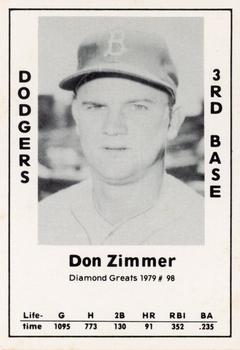 1979 TCMA Diamond Greats #98 Don Zimmer Front