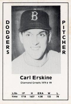 1979 TCMA Diamond Greats #99 Carl Erskine Front