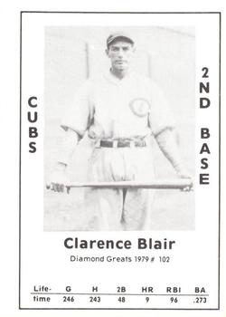 1979 TCMA Diamond Greats #102 Clarence Blair Front