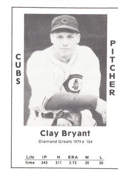 1979 TCMA Diamond Greats #104 Clay Bryant Front