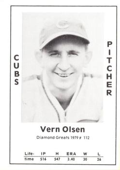 1979 TCMA Diamond Greats #112 Vern Olsen Front