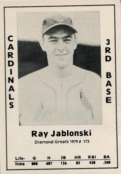 1979 TCMA Diamond Greats #173 Ray Jablonski Front