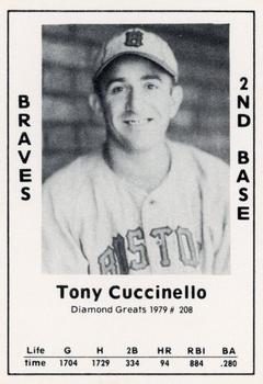 1979 TCMA Diamond Greats #208 Tony Cuccinello Front