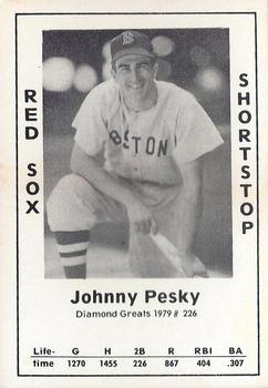 1979 TCMA Diamond Greats #226 Johnny Pesky Front