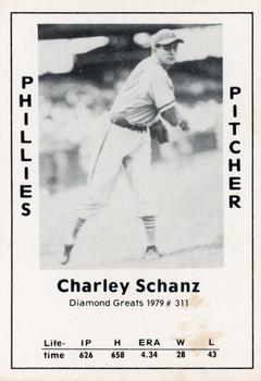 1979 TCMA Diamond Greats #311 Charley Schanz Front