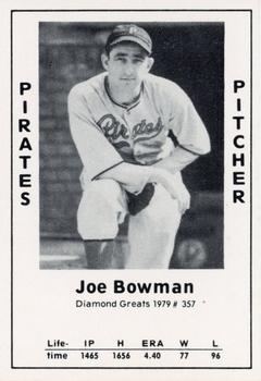 1979 TCMA Diamond Greats #357 Joe Bowman Front
