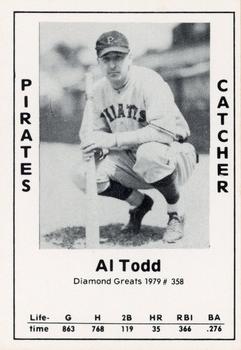1979 TCMA Diamond Greats #358 Al Todd Front