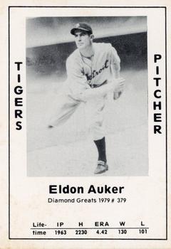 1979 TCMA Diamond Greats #379 Elden Auker Front
