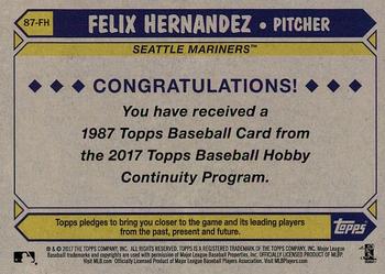 2017 Topps - 1987 Topps Baseball 30th Anniversary Chrome Silver Pack (Series One) #87-FH Felix Hernandez Back