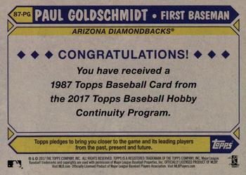 2017 Topps - 1987 Topps Baseball 30th Anniversary Chrome Silver Pack (Series One) #87-PG Paul Goldschmidt Back
