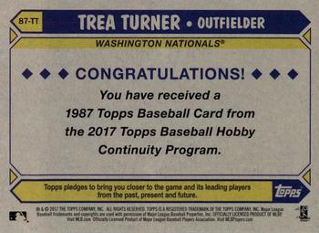 2017 Topps - 1987 Topps Baseball 30th Anniversary Chrome Silver Pack (Series One) #87-TT Trea Turner Back