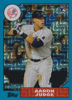 2017 Topps - 1987 Topps Baseball 30th Anniversary Chrome Silver Pack Blue Refractor (Series One) #87-AJ Aaron Judge Front
