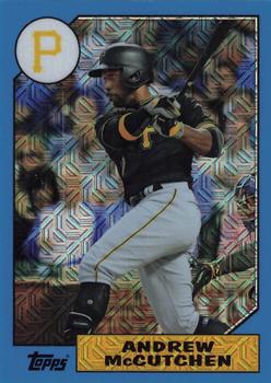 2017 Topps - 1987 Topps Baseball 30th Anniversary Chrome Silver Pack Blue Refractor (Series One) #87-AM Andrew McCutchen Front
