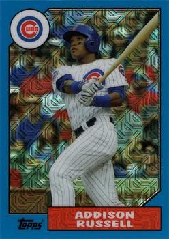 2017 Topps - 1987 Topps Baseball 30th Anniversary Chrome Silver Pack Blue Refractor (Series One) #87-ARU Addison Russell Front