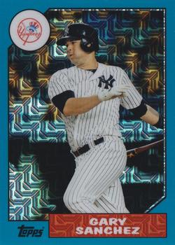 2017 Topps - 1987 Topps Baseball 30th Anniversary Chrome Silver Pack Blue Refractor (Series One) #87-GS Gary Sanchez Front