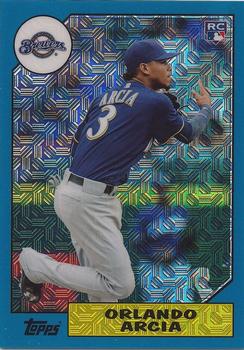 2017 Topps - 1987 Topps Baseball 30th Anniversary Chrome Silver Pack Blue Refractor (Series One) #87-OA Orlando Arcia Front