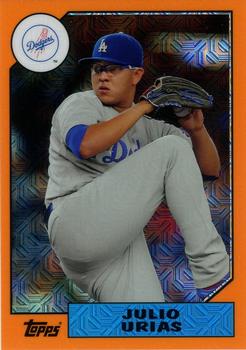 2017 Topps - 1987 Topps Baseball 30th Anniversary Chrome Silver Pack Orange Refractor (Series One) #87-JU Julio Urias Front