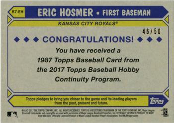 2017 Topps - 1987 Topps Baseball 30th Anniversary Chrome Silver Pack Gold Refractor (Series One) #87-EH Eric Hosmer Back
