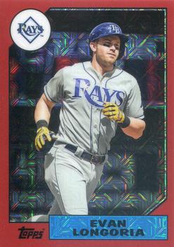 2017 Topps - 1987 Topps Baseball 30th Anniversary Chrome Silver Pack Red Refractor (Series One) #87-EL Evan Longoria Front