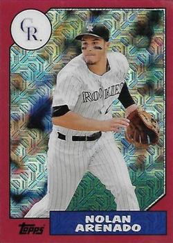 2017 Topps - 1987 Topps Baseball 30th Anniversary Chrome Silver Pack Red Refractor (Series One) #87-NA Nolan Arenado Front