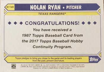 2017 Topps - 1987 Topps Baseball 30th Anniversary Chrome Silver Pack Red Refractor (Series One) #87-NR Nolan Ryan Back