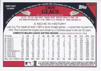 2009 Topps - St. Louis Cardinals All-Star #AS4 Troy Glaus Back