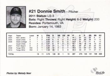 2011 Fargo-Moorhead RedHawks #NNO Donnie Smith Back