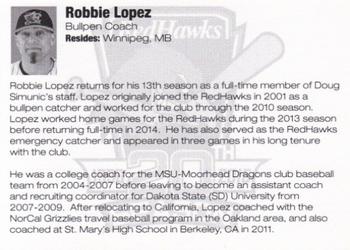 2015 Fargo-Moorhead RedHawks #NNO Robbie Lopez Back