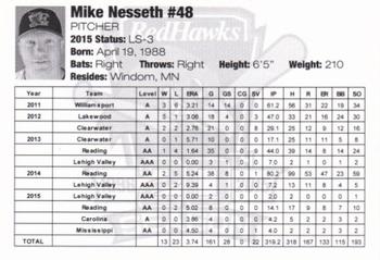 2015 Fargo-Moorhead RedHawks #NNO Mike Nesseth Back