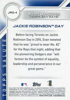 2017 Topps - Jackie Robinson Day Red #JRD-4 Evan Longoria Back
