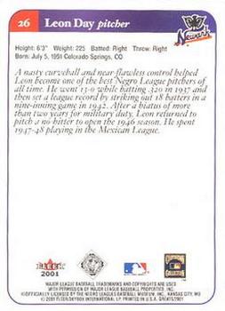 2001 Fleer Greats of the Game #26 Leon Day Back