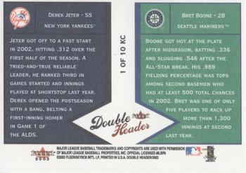 2003 Fleer Double Header - Keystone Combinations #1 KC Derek Jeter / Bret Boone Back