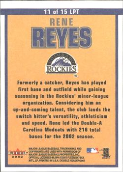 2003 Fleer Double Header - Let's Play Too #11 LPT Rene Reyes Back