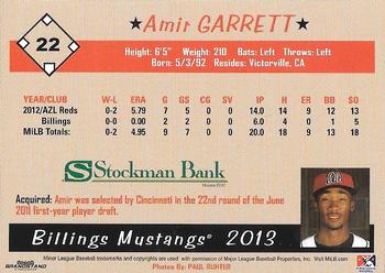 2013 Grandstand Billings Mustangs #NNO Amir Garrett Back