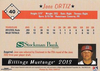 2013 Grandstand Billings Mustangs #NNO Jose Ortiz Back