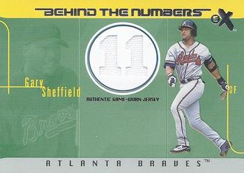 2003 Fleer E-X - Behind the Numbers Game Jersey SN500 #BTNGU-GS Gary Sheffield Front