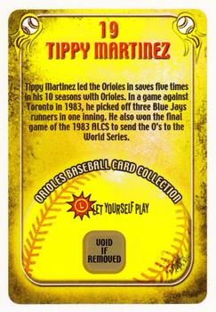 2004 Maryland Lottery Baltimore Orioles #19 Tippy Martinez Back