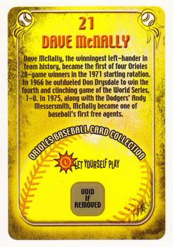 2004 Maryland Lottery Baltimore Orioles #21 Dave McNally Back